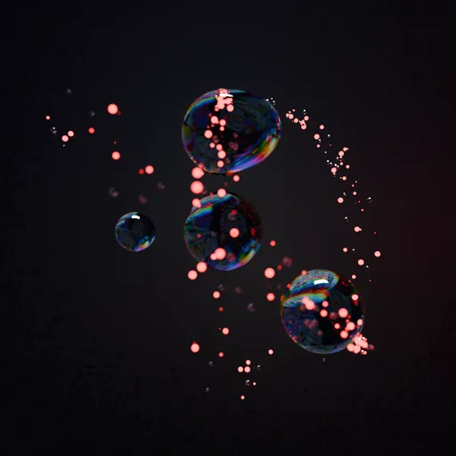Abstract Iridescent Bubbles Particles