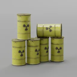 Radioactive Waste Barrels Stack
