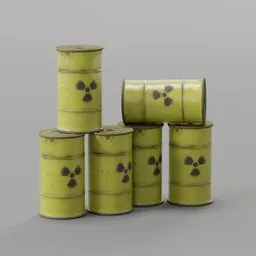 Radioactive Waste Barrels Stack