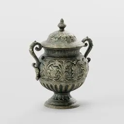 Urn Ornate Baroque Bronze
