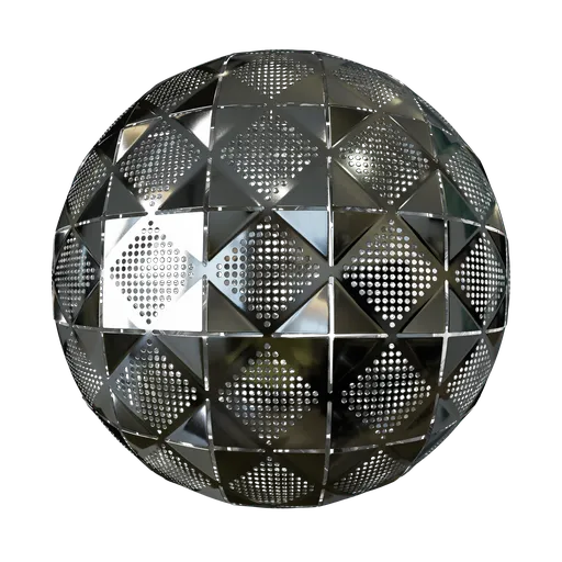 High-resolution PBR Thermo Bimetal material with geometric pattern for 3D modeling in Blender.