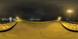 The levee at night