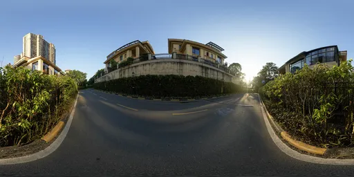 Asphalt road at sunset