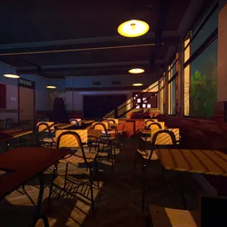 Stylized Anime Classroom Sunset