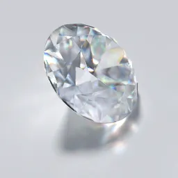 Highly detailed, realistic 3D diamond model with intricate light refraction, suitable for use in Blender rendering projects.