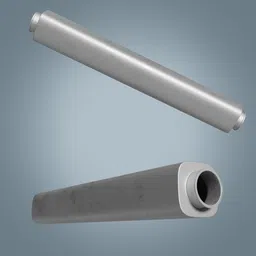 High-quality 3D model of a rounded square steel tube for Blender with realistic texturing, suitable for mechanical designs.