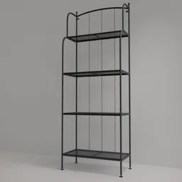 "Get the IKEA Läckö Shelf 3D model for your outdoor scenes in Blender 3D. With a black metal frame and glass shelves, this slender shelf adds a modern touch to any project. Perfect for rendering outdoor spaces and gardens."