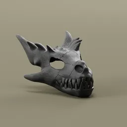 Printable Dragon Head Skull