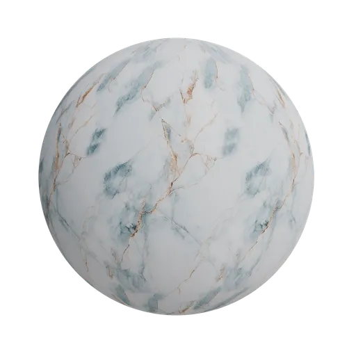 White and blue marble