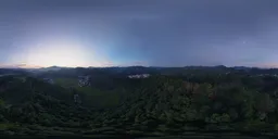 The sunset turns into the night sky