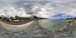 Small Town on Ocean Coast