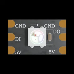 Detailed 3D Blender model of an addressable LED strip component for industrial design use.