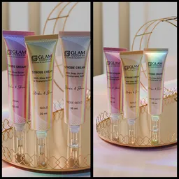 cosmetics cream creative golden theme mockup