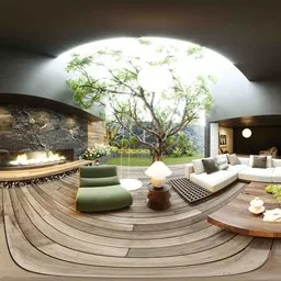 Natural Wood Floor Lounge