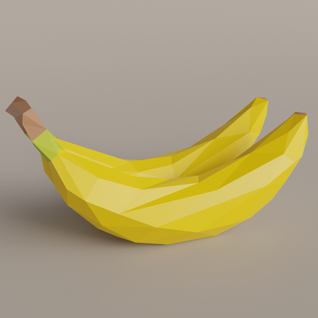 Low Poly Banana Double FREE Fruit & Vegetables models BlenderKit
