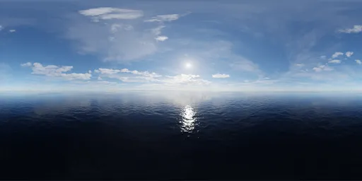 Sunny Cloudy Day Lake Landscape