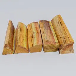 Highly detailed Blender 3D model of textured firewood logs for realistic fireplace scenes.