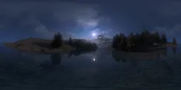 Moonlit Island HDRI Silent Lake Night