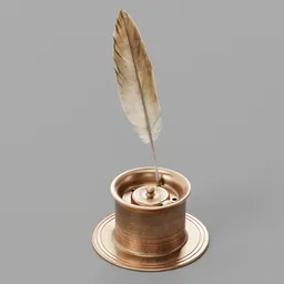 New copper inkwell quill set