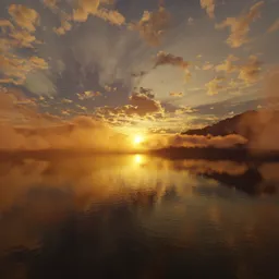 Dramatic Cloudy Sunset Landscape