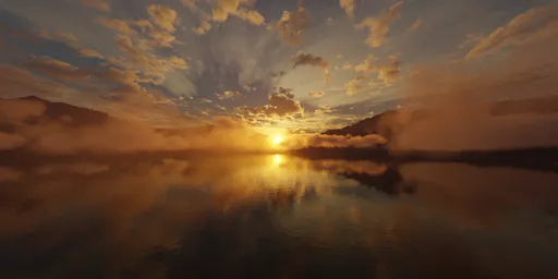 Dramatic Cloudy Sunset Landscape
