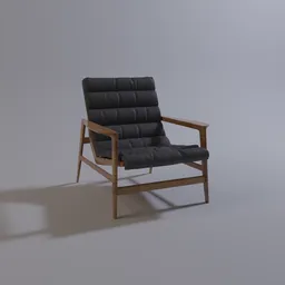 Detailed 3D rendering of a modern armchair with cushioned seat, compatible with Blender for visualization.