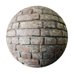 2K PBR realistic brick material texture with natural color variation and displacement detail for 3D modeling.