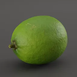 High-resolution 3D scanned lime with realistic 8K textures, ideal for Blender rendering projects.
