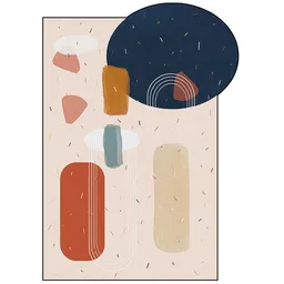 Neutral Doodle Collage Carpet