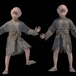 Japanese Yokai Character Hitotsume Kozo
