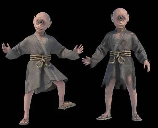Japanese Yokai Character Hitotsume Kozo