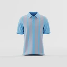 Vertical Stripe Polo Shirt