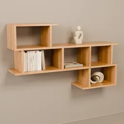 Wall-Mounted Staggered Shelf