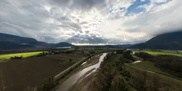 Dramatic Overcast Sky in Valley