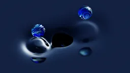 Abstract Liquid and Marbles Scene