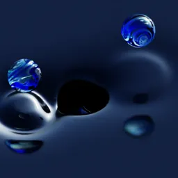 Abstract Liquid and Marbles Scene