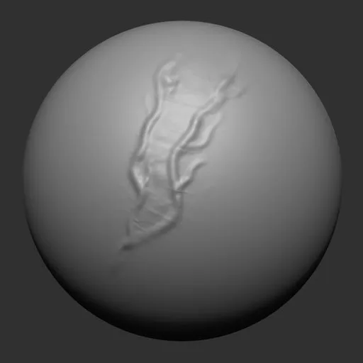 3D sculpting brush for Blender creating detailed double vein textures on digital models.