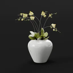 Orchid Arrangement in White Vase