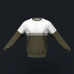 Two-Tone Mid-Stripe Sweatshirt