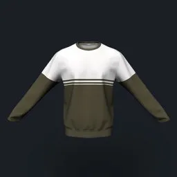 Two-Tone Mid-Stripe Sweatshirt