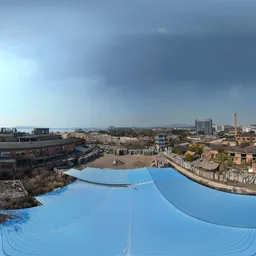 Abandoned factory bluesky clouds