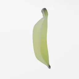 3D model of a rigged banana suitable for animation, rendered in Blender.