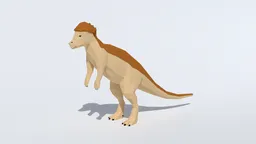 Stylized low poly Pachycephalosaurus 3D model optimized for Blender, ideal for CG visualization.