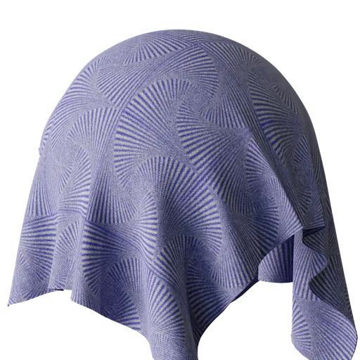 Blue fan fabric