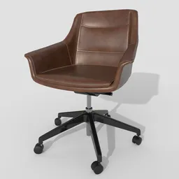 Offcie Chair Brown Leather