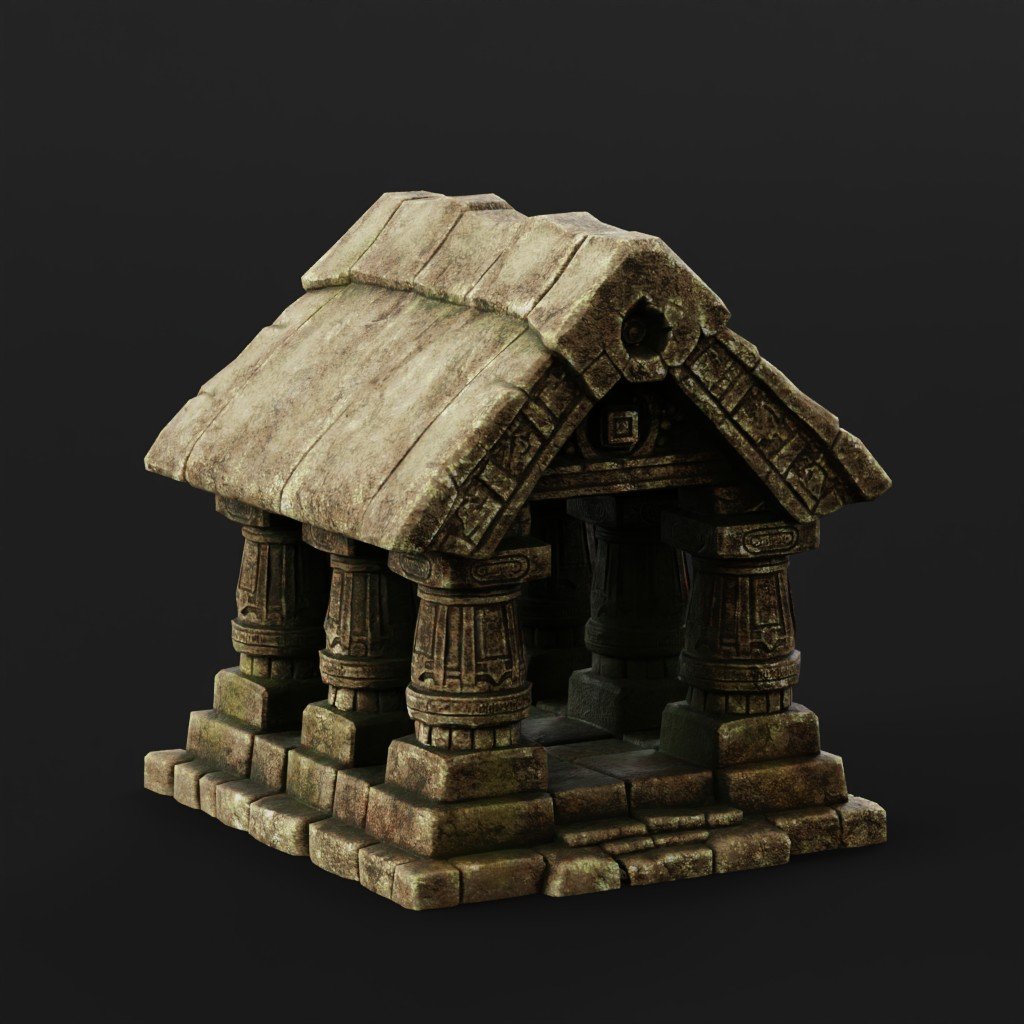 Stone Hut Ancient Aztec Temple | Historic Buildings models | BlenderKit