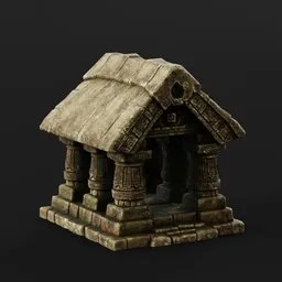 Stone Hut Ancient Aztec Temple