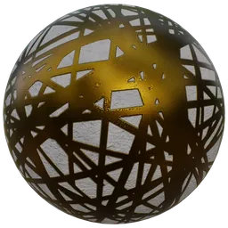 High-resolution PBR texture with metallic stripes on concrete, ideal for industrial-style 3D modeling.