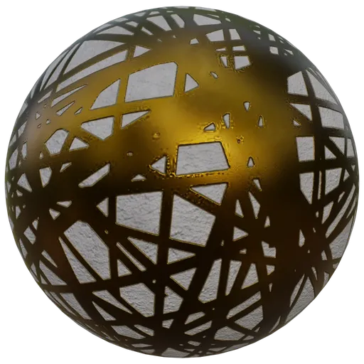 High-resolution PBR texture with metallic stripes on concrete, ideal for industrial-style 3D modeling.