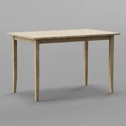 High-quality 3D model render of a simple, modern wooden table for Blender users.